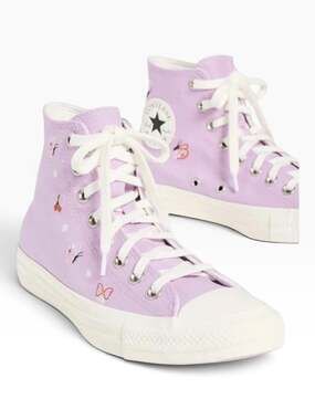 Converse Chuck Taylor All Star High Top Lilac Mist Butterfly Wings Size 8.5